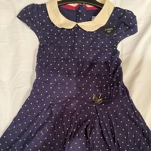 NWT Age 5-6 Navy polka dot dress and leggings set